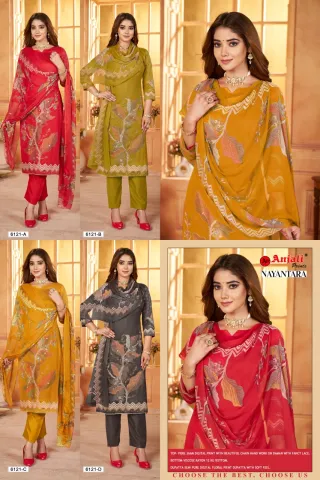 Nayantara Pure Jaam digital printed unstitched suit .